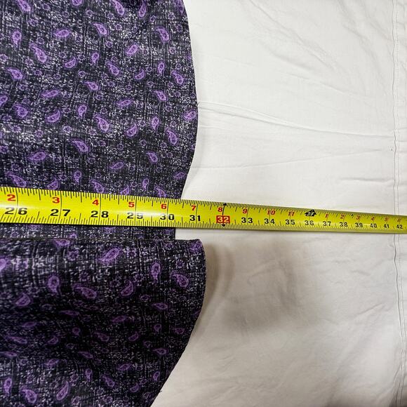 Visconti Black Shirt Mens XL Extra Large Purple Black Long Sleeve Button Up - Picture 7 of 8